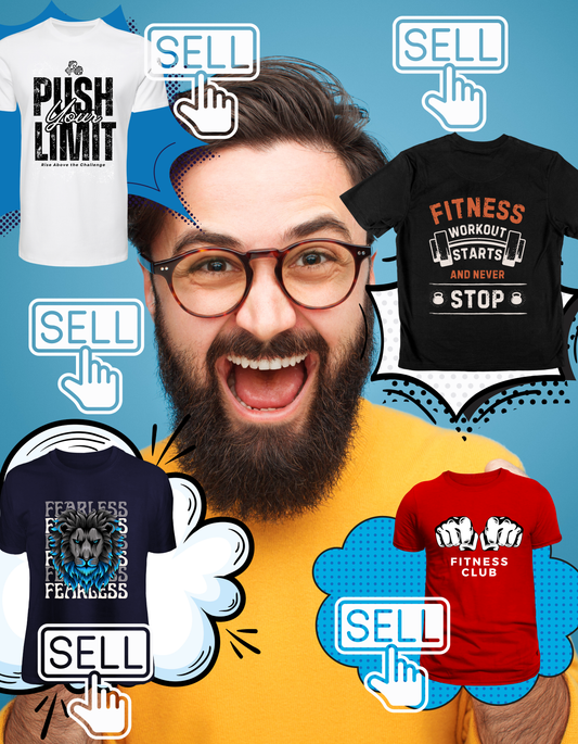 Workout T-Shirt High Quality Prints 30+ Ready to Sell or Print